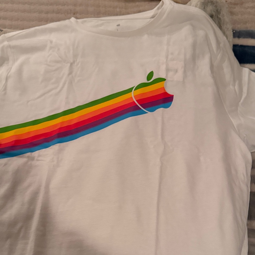 Apple White Shirt with Multicolor Stripe